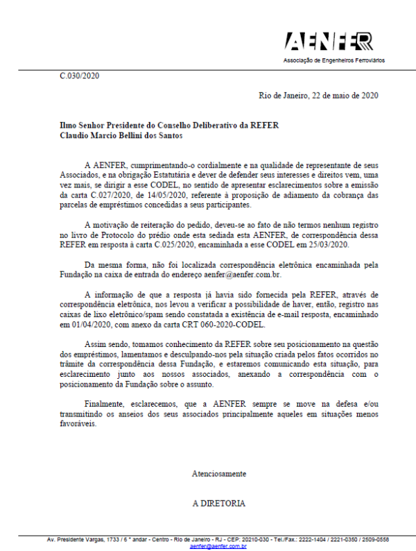 Carta AENFER 28-05-20